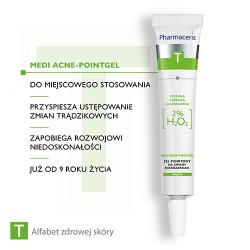 Zdjęcie produktu - #3 Pharmaceris T MEDI ACNE-POINTGEL Żel punktowy, 2% H₂0₂ na miejscowe zmiany mikrozapalne, 10 ml