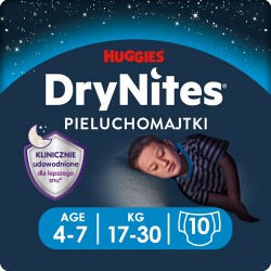 #0 – HUGGIES DRYNITES BOYS 4-7 LAT (17-30kg) pieluchomajtki, 10 szt.