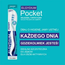Miniaturka artykułu - #1 ELGYDIUM POCKET Składana szczoteczka do zęb&oacute;w Medium - 1 sztuka