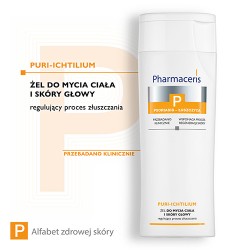Zdjęcie produktu - #0 PHARMACERIS P Puri-Ichtilium Żel do mycia ciała i sk&oacute;ry głowy, 250ml
