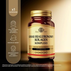 #3 – Solgar Kwas hialuronowy Kolagen Kompleks, 30 tabl.