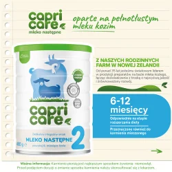 Miniaturka artykułu - #0 Capricare 2 Mleko następne na bazie mleka koziego po 6. miesiącu życia, 400 g