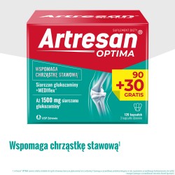 Zdjęcie produktu - #2 Artresan Optima, 120 kapsułek (90 + 30 gratis) - suplement diety z kolagenem i glukozaminą