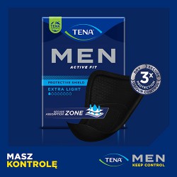 Zdjęcie produktu - #0 TENA MEN Extra Light Wkładki anatomiczne, 14 szt. - wkładki na nietrzymanie moczu dla mężczyzn