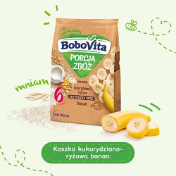 Zdjęcie produktu - #0 BoboVita Porcja zb&oacute;ż Kaszka mleczna kukurydziano- ryżowa banan - 210 g (29508)