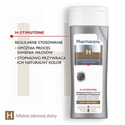 Zdjęcie produktu - #3 Pharmaceris H H-STIMUTONE Szampon spowalniający proces siwienia & stymulujący wzrost włos&oacute;w, 250 ml