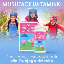 Zdjęcie produktu - #0 DOMOWA APTECZKA Musujące Witaminki świnka peppa, 60tabl.
