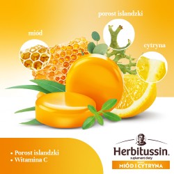 #1 – Herbitussin Mi&oacute;d i Cytryna, 12 pastylek do ssania