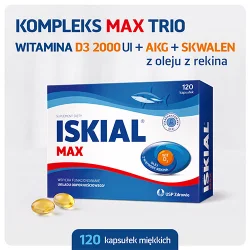 Miniaturka artykułu - #0 Iskial Immuno Max, 120 kaps. - z olejem z wątroby rekina i witaminą D