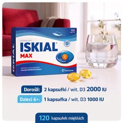 Miniaturka artykułu - #1 Iskial Immuno Max, 120 kaps. - z olejem z wątroby rekina i witaminą D