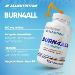 Miniaturka artykułu - #0 ALLNUTRITION Burn4all fat reductor - 100kapsułek