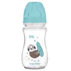 #0 – CANPOL BABIES Butelka Antykolkowa 3m+Niebieski leniwiec 240ml 35/221