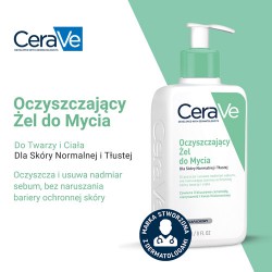 Zdjęcie produktu - #0 CeraVe Oczyszczający żel do mycia dla sk&oacute;ry normalnej i tłustej, 473 ml
