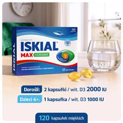 Miniaturka artykułu - #1 Iskial Immuno Max + czosnek, 120 kaps. - z olejem z wątroby rekina i witaminą D