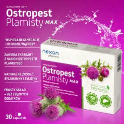 Zdjęcie produktu - #0 Ostropest Plamisty Max, 30 kaps. - suplement diety z sylimaryną