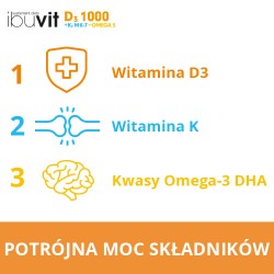 Zdjęcie produktu - #0 Ibuvit D3 1000 + K2 MK-7 Omega 3 - 30kaps.