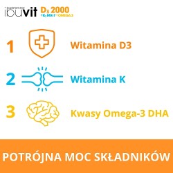 Zdjęcie produktu - #0 Ibuvit D3 2000 + K2 MK-7 Omega 3 - 30kaps.