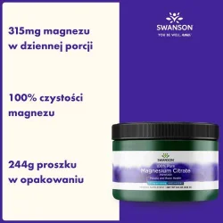 Miniaturka artykułu - #0 SWANSON Cytrynian Magnezu 100% 244g