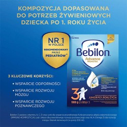 Zdjęcie produktu - #0 Bebilon 3 Pronutra Junior Formuła na bazie mleka po 1. roku życia, 1000 g (2 x 500 g)