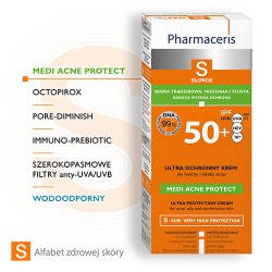 Zdjęcie produktu - #1 Pharmaceris S Medi Acne Protect Ochronny krem-żel do twarzy SPF 50+, 50ml