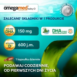 Zdjęcie produktu - #1 Omegamed Baby+D 0+, 60 kaps. - suplement diety dla dzieci i niemowląt