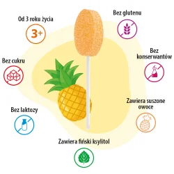 #2 – Zdrowy Lizak Mniam-Mniam smak ananasowy kształt łezki, 1 szt.