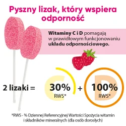 Miniaturka artykułu - #0 Zdrowy Lizak Mniam-Mniam malina bez cukru kształt łezki, 1 szt.