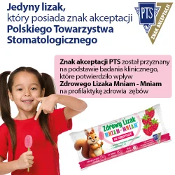 Miniaturka artykułu - #1 Zdrowy Lizak Mniam-Mniam malina bez cukru kształt łezki, 1 szt.