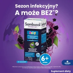 Miniaturka artykułu - #1 Sambucol Baby - czarny bez, witamina C i D, 12 sasz.
