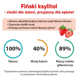 #3 – Zdrowy Lizak Mniam-Mniam truskawka bez cukru kształt łezki, 1szt.