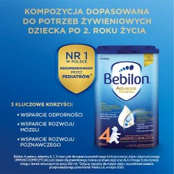 Zdjęcie produktu - #0 Bebilon 4 Pronutra Junior Formuła na bazie mleka po 2. roku życia, 800 g