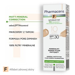 Zdjęcie produktu - #1 PHARMACERIS F Mineralny dermo-fluid matujący SPF30 - 10 Light, 30ml