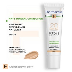 Zdjęcie produktu - #0 PHARMACERIS F Mineralny dermo-fluid matujący SPF30 - 20 Natural, 30ml 