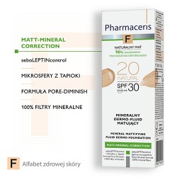 Zdjęcie produktu - #1 PHARMACERIS F Mineralny dermo-fluid matujący SPF30 - 20 Natural, 30ml 
