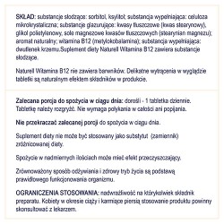 Zdjęcie produktu - #4 Naturell Witamina B12 tabletki do żucia, 100tabl.
