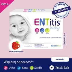 Zdjęcie produktu - #0 ENTitis Baby proszek o smaku truskawkowym, 30 sasz. 
