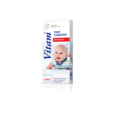 Miniaturka artykułu - Test ciążowy Vitam płytkowy - 1 sztuka