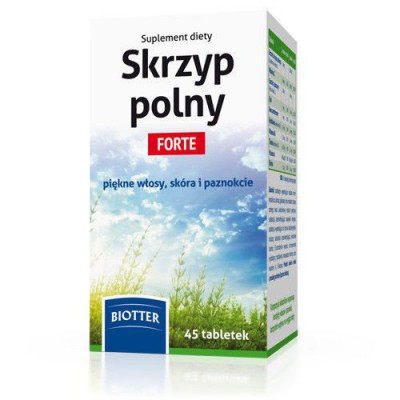 Miniaturka artykułu - SKRZYP POLNY FORTE Sk&oacute;ra, włosy, paznokcie BIOTTER - 45 tabletek (9339)