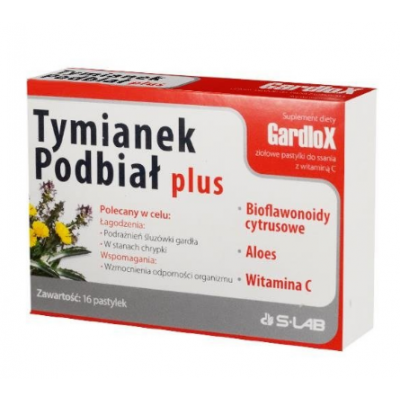 Miniaturka artykułu - GARDLOX Tymianek i Podbiał Plus - 16 pastylek do ssania