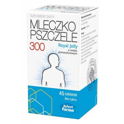 Miniaturka artykułu - Mleczko pszczele ROYAL JELLY bez cukru 300mg- 45 tabletek do ssania