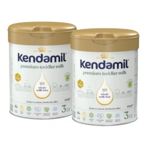 Miniaturka artykułu - Kendamil Premium 3 HMO+ Produkt w proszku na bazie białka krowiego powyżej 1 roku życia, 2x800g