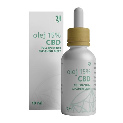 Miniaturka artykułu - 3H Olej CBD 15% FULL SPECTRUM, 10ml