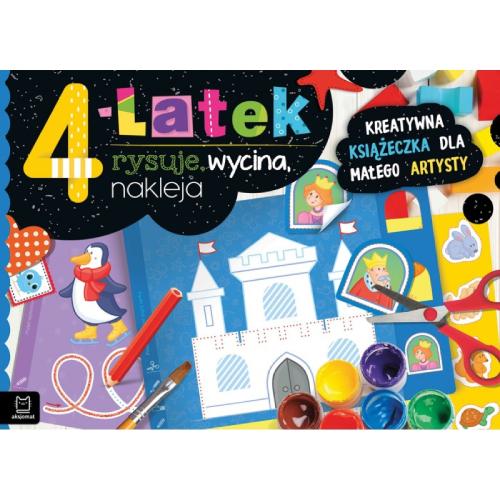 Miniaturka artykułu - AKSJOMAT 4-latek rysuje, wycina, nakleja. Kreatywna książeczka dla małego artysty