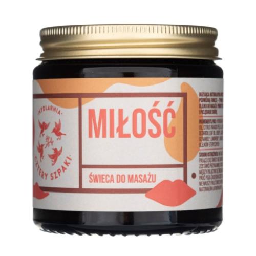 Miniaturka artykułu - CZTERY SZPAKI (4szpaki) Świeca do masażu Miłość, 120ml