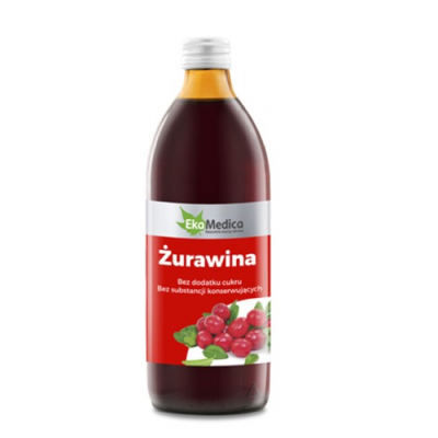 Miniaturka artykułu - EkaMedica Żurawina Sok, 1000 ml 