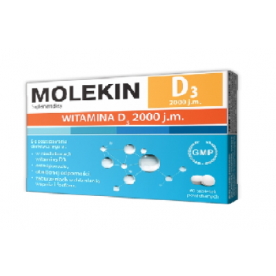 Miniaturka artykułu - Molekin D3 2000 j.m. - 60 tabletek 
