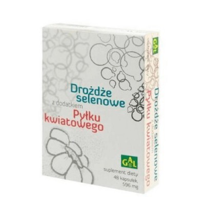Miniaturka artykułu - Drożdże selenowe + pyłek kwiatowy - 48 kapsułek