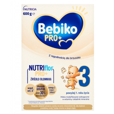 Miniaturka artykułu - Bebiko Pro+ 3 Mleko Modyfikowane proszek - 600 g