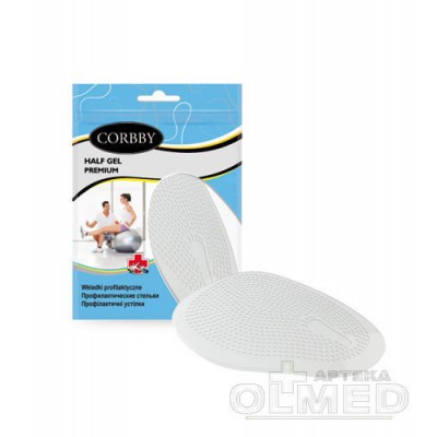 Miniaturka artykułu - CORBBY HALF GEL PREMIUM P&oacute;łwkładki bezbarwne - 2 sztuki (25224)