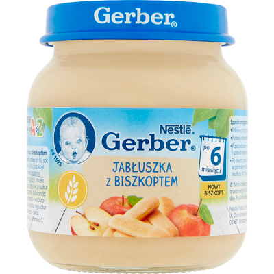 Miniaturka artykułu - Gerber Jabłuszka z biszkoptem po 6 miesiącu 125 g